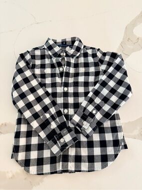 Janie and Jack plaid Cotton Flannel Button Down Shirt